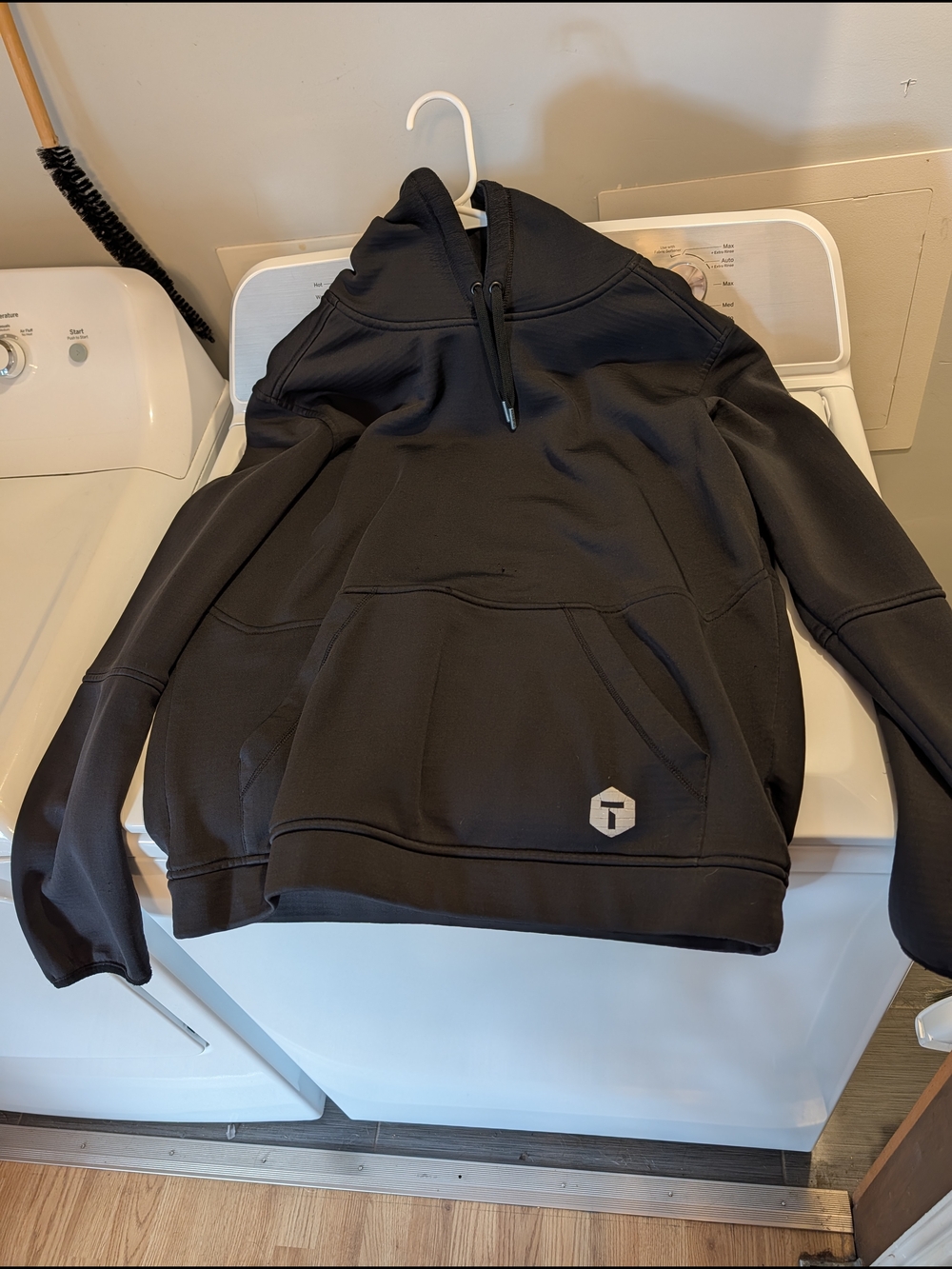 Technical Performance Black Pullover Hoodie